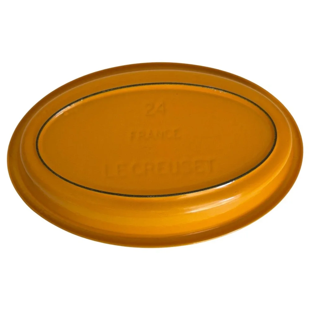 Vintage Le Creuset Au Gratin Baking Dish Enamel Cast Iron Orange Oval France #24